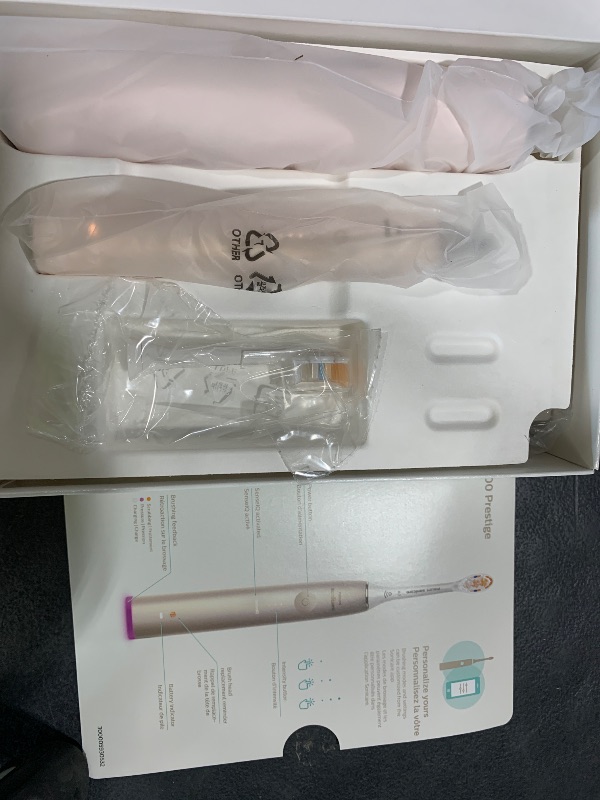 Photo 1 of Philips Sonicare DiamondClean 9900 Prestige Electric Toothbrush - with SenseIQ Technology and Advanced AI App, 5 Brushing Modes, 3 Intensity Levels, Charging Travel Case, Champagne, HX9990/11
