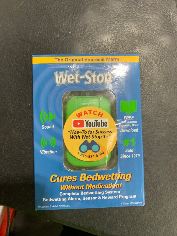 Photo 1 of Wet-Stop 3 Green Bedwetting Enuresis Alarm with Loud Sound and Strong Vibration for Boys or Girls, Proven Solution for Bedwetters…