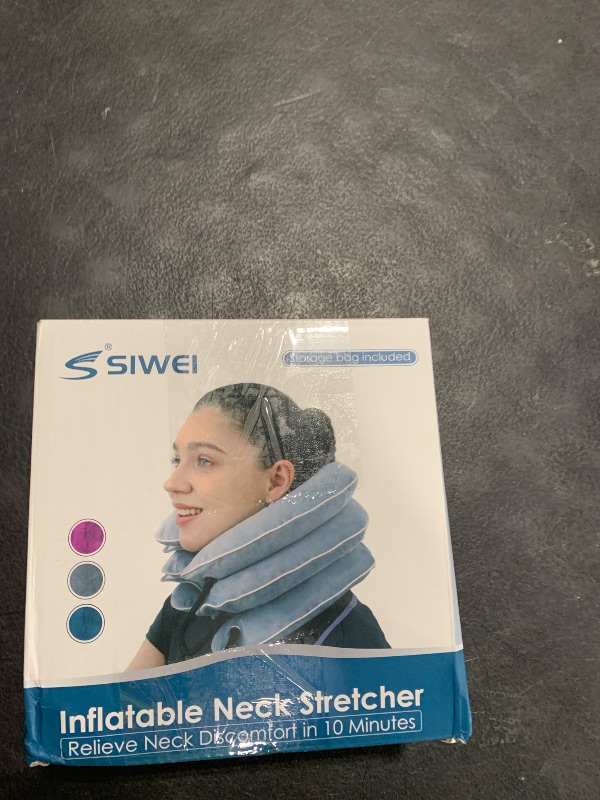 Photo 1 of S Cervical Neck Traction Device for Neck Pain Relief - Inflatable Neck Stretcher Collar for Decompression - Best Home Use Neck Brace Pump (Black Plush)
