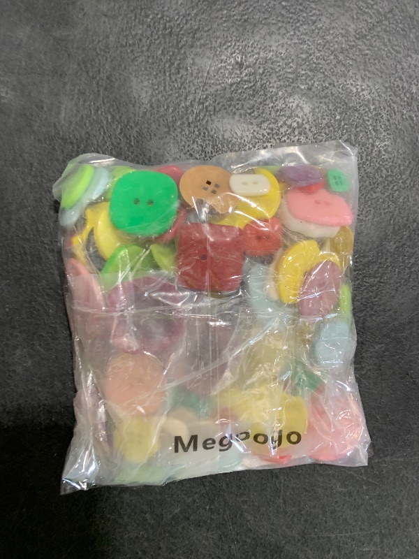 Photo 1 of Megoogo 1000-1200 pcs Assorted Resin Buttons Random Mixcolor Buttons Bulk for Sewing Crafts Clothes DIY Manual Button Painting Handmade Ornament