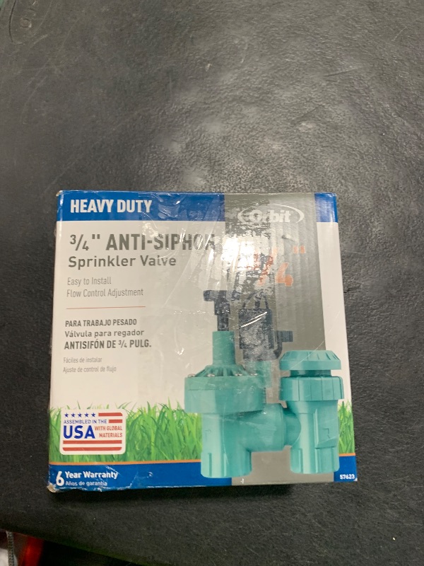 Photo 1 of 1-Pack Orbit 57623 3/4" FPT 100 Series Anti-Siphon Automatic Sprinkler Valve with Flow Control