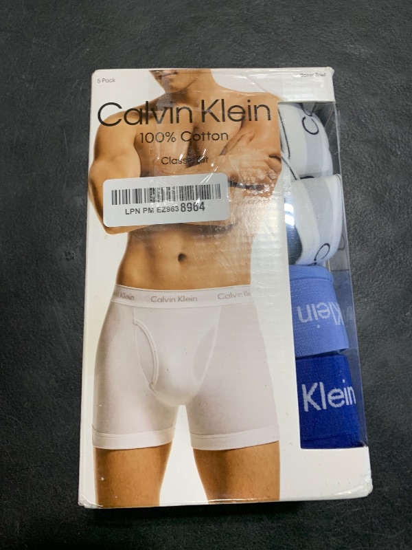 Photo 1 of Calvin Klein Men's Cotton Classics 5-pack Boxer Brief, 2 Mazarine Blue, 1 Periwinkle, 1 Dark Night, 1 Evening Blue, X-Large