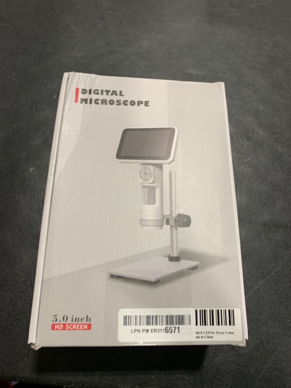 Photo 1 of LM115 LCD Digital Coin Microscope for Adults and Kids, 5'' Handheld USB Coin Magnifier with Screen, Anti-Shake, Portable 12MP Microscope Camera with 8 LED Lights, PC View, Metal Stand, 1080P Video