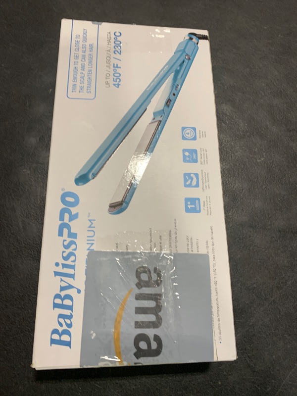 Photo 1 of BaBylissPRO Nano Titanium Flat Iron Hair Straightener , 1/2" Ultra- Thin Hair Straightener Iron for Professional Salon Results and All Hair Types