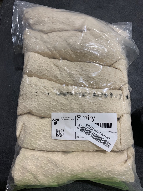 Photo 1 of Smiry Stretch Jacquard Seat Covers for Dining Room Chairs Set of 6, Removable Washable Chair Seat Protector Slipcovers, No Rear Covers, Beige