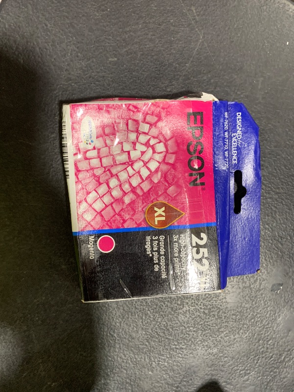 Photo 1 of EPSON 252 DURABrite Ultra Ink High Capacity Magenta Cartridge (T252XL320-S) Works with WorkForce WF-3620, WF-3640, WF-7110, WF-7610, WF-7620, WF-7710, WF-7720, WF-7210
