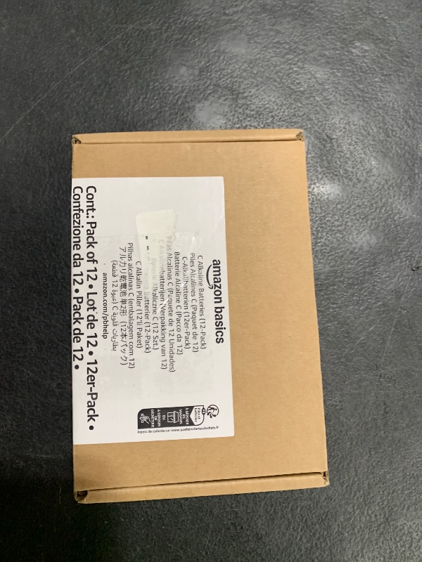 Photo 1 of Amazon Basics 12-Pack C Cell Alkaline All-Purpose Batteries, 1.5 Volt, 5-Year Shelf Life