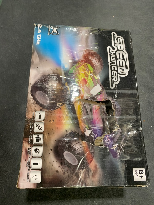 Photo 1 of AONEPTR Remote Control Car, All Terrain Remote Control Truck for Boy, 2.4GHz Rc Car with Bodylight and Two Rechargeable Batteries, 20KM/H Monster Truck Toys