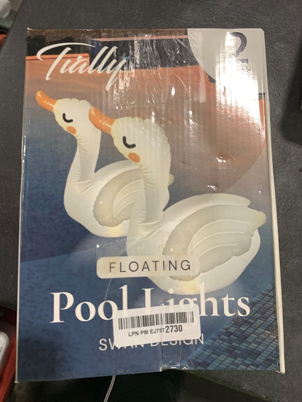 Photo 1 of TIALLY Swan Solar Floating Pool Lights - 8 Hour AmbiGlow Radiance White Inflatable Pool Light Up Floating Decorations - IP68 Weatherproof, Heavy Duty Lighted Solar Pool Lights That Float (2 Pack)