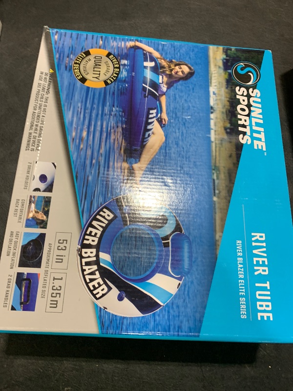 Photo 1 of 2025 New & Upgraded Sunlite Sports Heavy Duty River Tube Inflatable, Premium Water Float to Lounge Above Lake and River, Outdoor Water Raft Sport Fun, Recreational Use