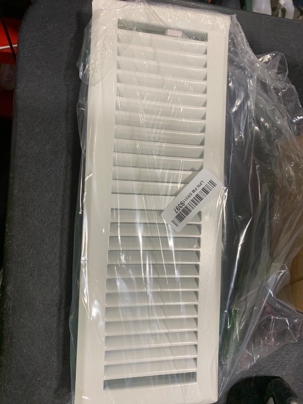 Photo 1 of Sierra Grates Precision Flow 4"x 14" Steel Floor Register - 2 Way Louvered Design,Glacier White Finish - Premium Home Vent Covers, Durable & Decorative - Fits 4"x 14" Duct Openings, Easy Installation