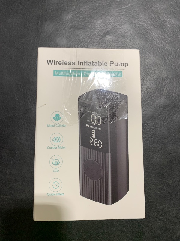 Photo 1 of Tire Inflator Portable Air Compressor, 180PSI Portable Air Compressor with with LED Light, 25000mAh & 3X Faster Inflation Air Pump for Car, Bike, Motorcycle, Ball and more