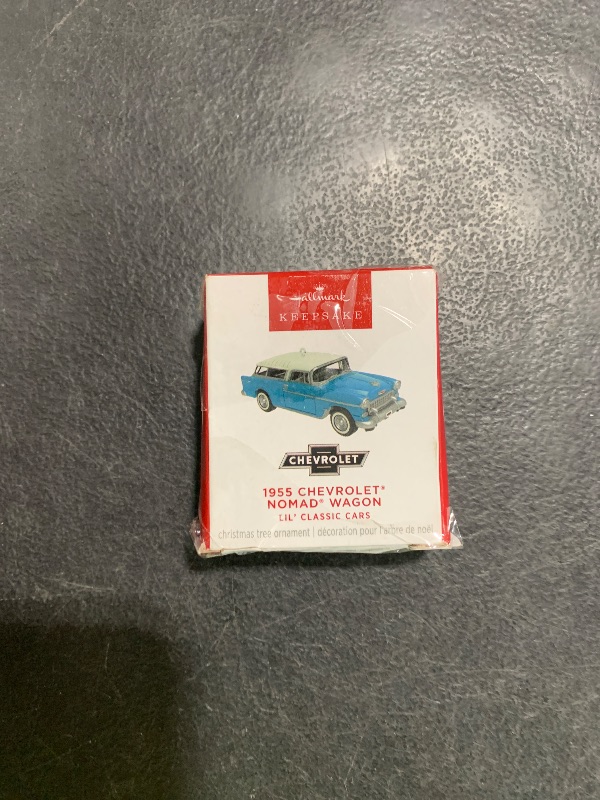 Photo 1 of Hallmark Keepsake 0.75" Mini Christmas Ornament 2025, Lil' Classic Cars 1955 Chevrolet Nomad Wagon 2025, Metal, Gifts for Car Collectors
