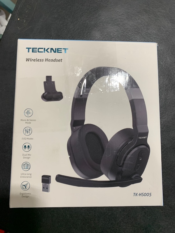 Photo 1 of TECKNET Bluetooth Trucker Headset, Single and Dual Ear Wireless Headset with Mic for Work Noise Cancelling, 50Hrs 3 EQ Music Modes Trucker Bluetooth Headphones for PC, Drivers, Office, Call Center