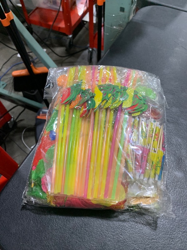 Photo 1 of Hawaiian Aloha Luau Party Decorations, 153Pcs Tropical Summer Beach Birthday Supplies Grass Table Skirt Hanging Swirl Aloha Balloon Garland Honeycomb Centerpiece Hibiscus Palm Leaves Straws CakeTopper