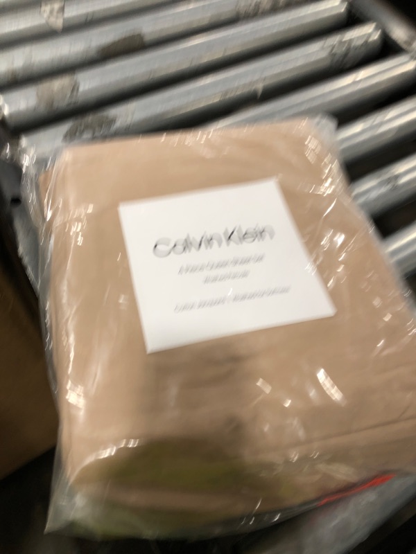 Photo 1 of Calvin Klein - Queen Bed Sheets, Modern Cotton Washed Percale Bedding Set with Deep Pockets, Super Soft & Cozy Bedding Essentials, Oeko-TEX Certified (Washed Percale Camel Brown, Queen)