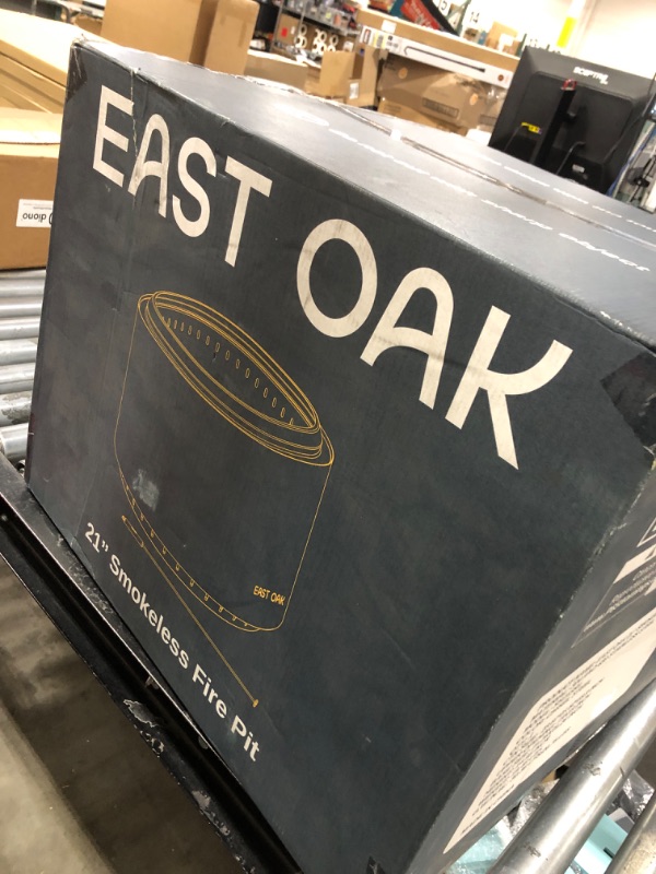 Photo 1 of EAST OAK Smokeless 21'' Firepits for Outside Patio, 304 Stainless Steel Wood Burning Fireplaces, Portable Outdoor Bonfire Pit with Poker