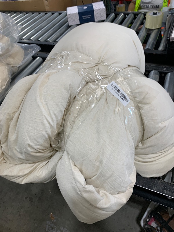 Photo 1 of Bedsure Queen Comforter Set - Beige Comforter Queen Size, Soft Bedding for All Seasons, Cationic Dyed Bedding Set, 3 Pieces, 1 Comforter (90"x90") and 2 Pillow Shams (20"x26"+2")