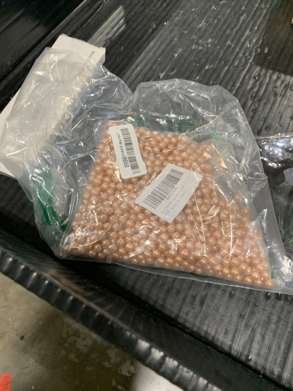 Photo 1 of 1100PCS 8mm Champagne Pearls Beads for Centerpieces Vases, Makeup No Hole Beads to Hold Lipstick Eyeliner, Vase Filler Pearl for Table Wedding Party Decor