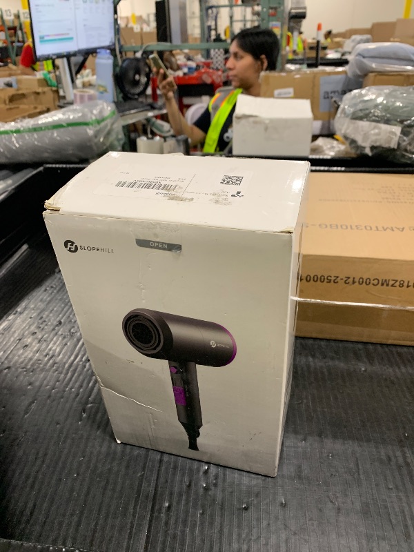 Photo 1 of slopehill Professional Ionic Hair Dryer, Powerful 1800W Fast Drying Low Noise Blow Dryer with 2 Concentrator Nozzle 1 Diffuser Attachments for Home Salon Travel
