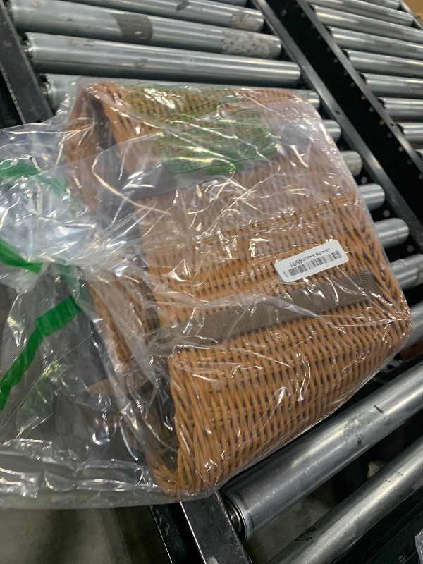 Photo 1 of YIMITEE Wicker Shopping Basket with Handle, 12" x 8.5" x 6" Hand-Woven Picnic Basket, Open Top Market Harvest Basket for Food Storage, Kitchen Organization, Home Decor, Camping, Easter Eggs, Gifts