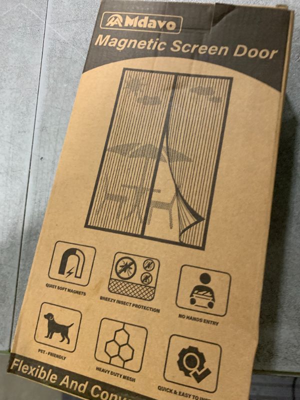 Photo 1 of Magnetic Screen Door?Screen Door Mesh?Keep Bugs Out, Heavy-Duty Mesh Curtain,Pet and Kid Friendly, Works with Front Doors, Sliding Doors?34 x 82 Inch ?Black