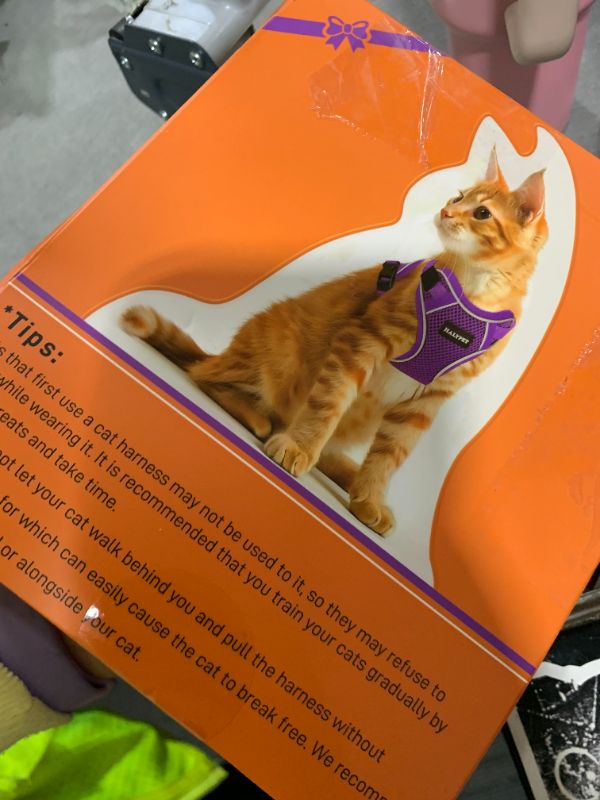 Photo 1 of Halypet Cat Harness and Leash Set [MAX Safety 4th-Gen Upgrade] Escape Proof Adjustable Cat Leash Comfortable Soft Vest Easy to Wear Kitten Harness with Reflective Strip for Cats Walking, M Green