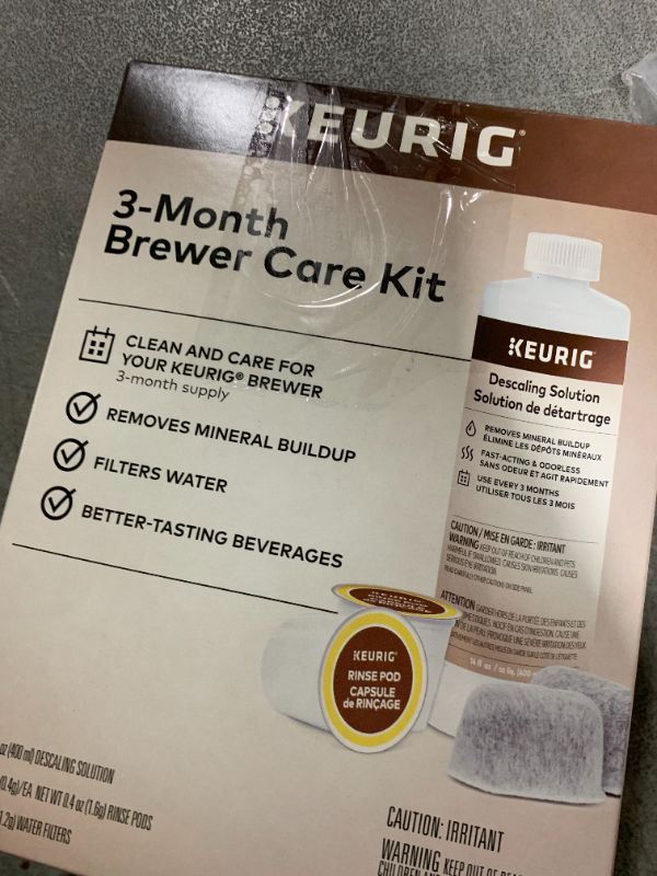 Photo 1 of Keurig 3-Month Brewer Maintenance Kit Includes Descaling Solution, Water Filter Cartridges & Rinse Pods, Compatible Classic/1.0 & 2.0 K-Cup Coffee Makers, 7 Count