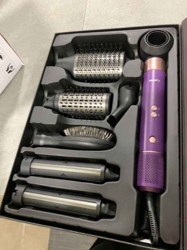 Photo 1 of Vincofy 7-in-1 Hair Dryer Brush and Hair Styler Set – Fast Drying, Curling, Straightening & Volumizing – Hot Air Styling Tool with No Heat Damage – for All Hair Types – Lavender