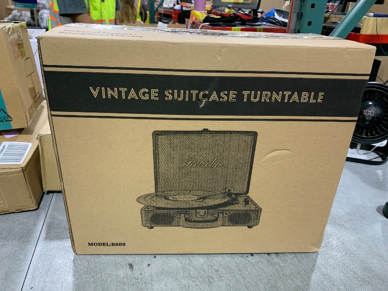 Photo 1 of Vinyl Record Player 3-Speed Bluetooth Suitcase Portable Belt-Driven Record Player with Built-in Speakers RCA Line Out AUX in Headphone Jack Vintage Turntable Coral Blue