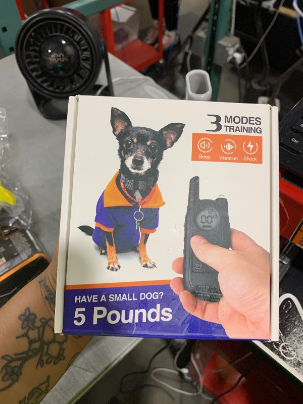Photo 1 of Tiniest Dog Shock Collar, Lightest Dog Training Collar with Remote for Small Dogs 5-15lbs & Medium Large Dogs/Puppies, Waterproof, Rechargeable, 1300ft Range (White Black Dot&Ultra Tiny)