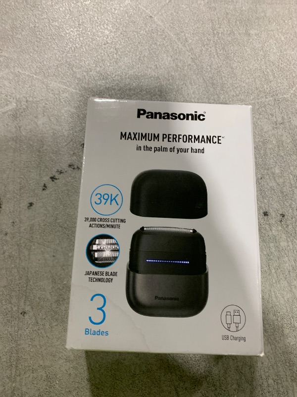 Photo 1 of Panasonic Swipe Right Travel Shaver for Men, Portable Electric Razor with USB-C Charging, 3-Blade Cutting System and Beard Sensor Technology, Wet/Dry Use - ES-CM3A-K