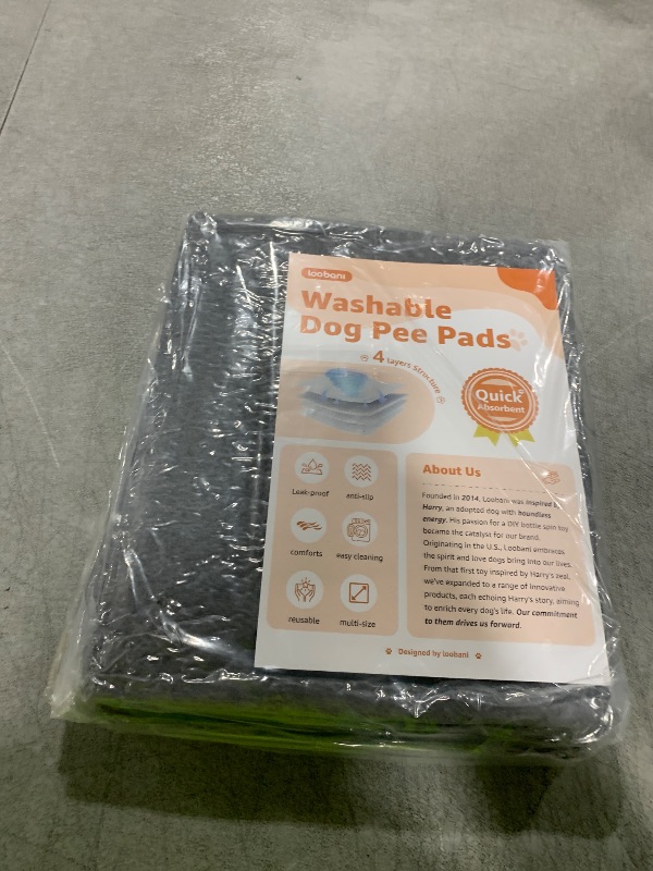 Photo 1 of LOOBANI 2 Packs Extra Large Reusable Dog Mat for Floor, Non-Slip Washable Pee Pads for Dogs, Fast Absorbent Pet Whelping Pads, Puppy Playpen Mat for Incontinence, Housebreak, Crate, 36x48in, Gray