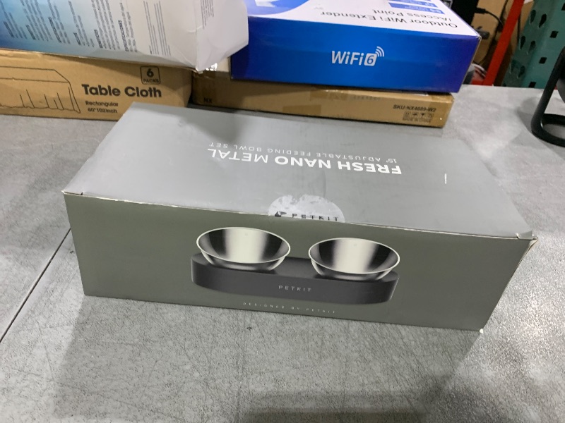 Photo 1 of PETKIT Raised Dog Cat Food Bowl 304 Stainless Steel, Elevated Pet Food and Water Bowl Dishes, Elevated Cat Bowls, Non-Slip Tilted Cat Bowl No Spill