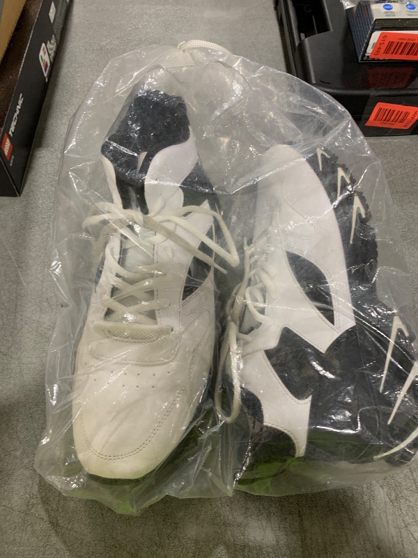 Photo 1 of Joomra Mens Work Tennis Shoes White Leather Lace up High Top Leather Cushion Sport Snikers Jogging Basketball Daily Fashion Sneakers Size 9.5