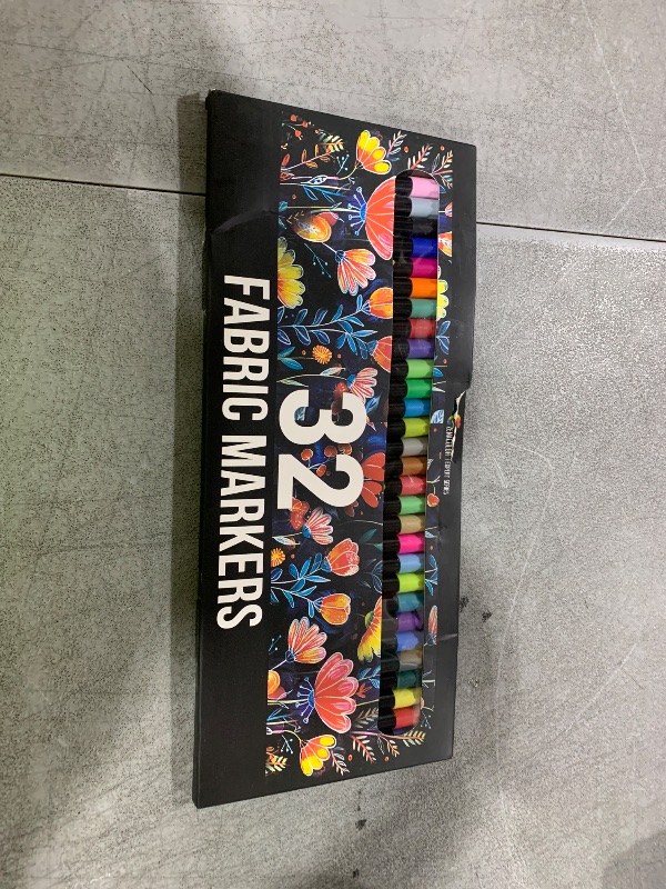 Photo 1 of Zenacolor 32 Fabric Markers Pens - Non Toxic, Indelible and Permanent Fabric Paint Pens - Fine Point Tip Textile Marker Pen