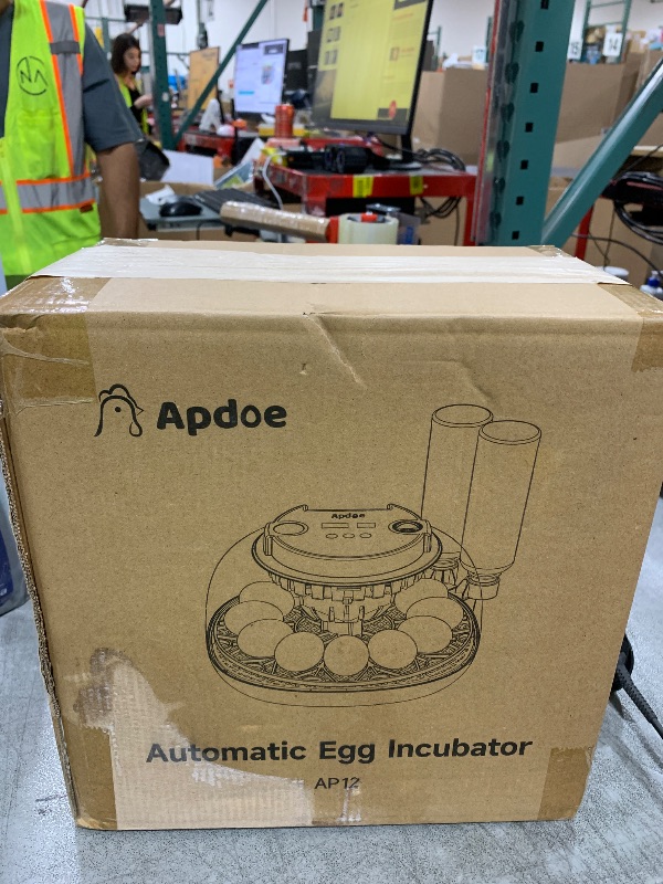 Photo 1 of Egg Incubator with Temperature and Humidity Control, Automatic Egg Turner, Egg Candler, External Water Bottle Refill, Air Vent, 360° Clear View, Hatching Chicken Duck Quail Bird, APDOE HatchPro 12