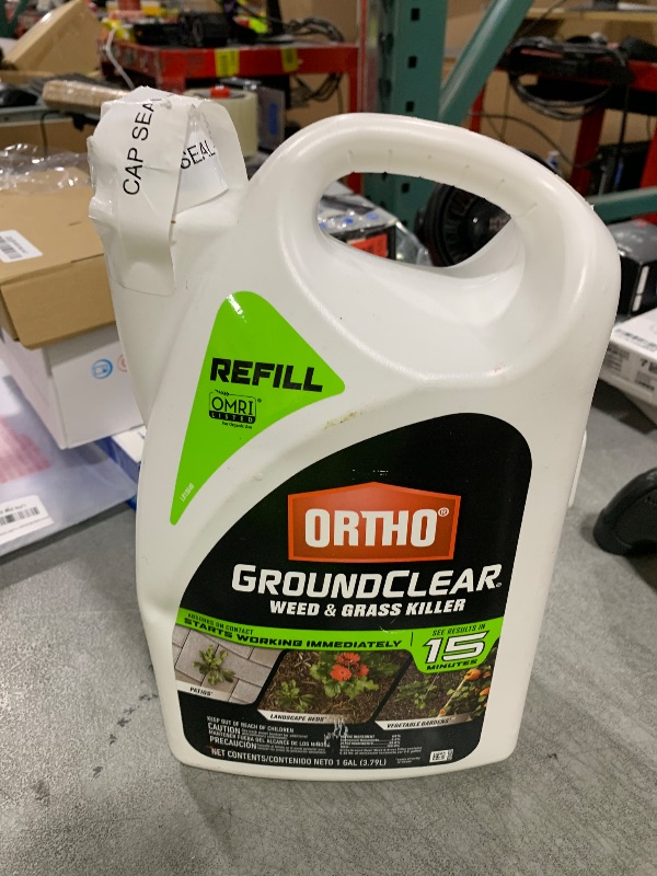 Photo 1 of Ortho GroundClear Weed and Grass Killer Refill, Kills Dandelions, Chickweed, Crabgrass, Moss and More in Patios and Landscapes, OMRI Listed, 1 gal.