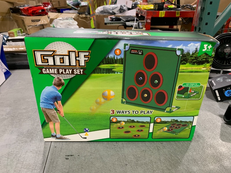 Photo 1 of IGRL Golf Game Play Set, Golf Chipping Game Cornhole Game Includes 20 Golf Balls, Putting Mat, Golf Putter and Carrying Bag, Golf Target Games for Golfers Fathers Indoor Outdoor Lawn Backyard