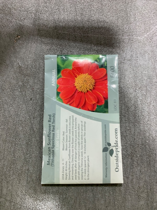 Photo 1 of Outsidepride Red Torch Mexican Sunflower Seeds - 1000 Seeds Annual Tithonia, Fast-Growing, Heat & Drought-Tolerant Flower Seeds for Pollinator Gardens, Landscapes, & Flower Arrangements (AAS Winner)