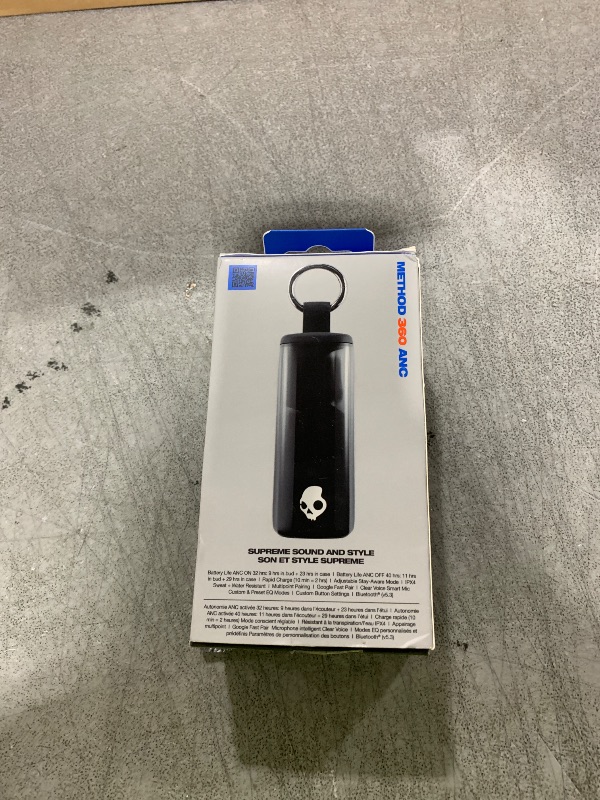 Photo 1 of Skullcandy Method 360 ANC Wireless Earbuds, Sound by Bose, Bluetooth Headphones, Premium Noise Cancelling, Up to 40 Hrs Battery, Sweat and Water Resistant, Microphone for iPhone Android - True Black