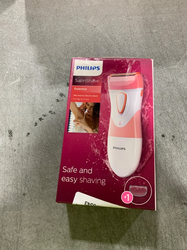 Photo 1 of Philips SatinShave Essential Women’s Wet & Dry Electric Shaver for Legs & Body, Cordless, with Hypoallergenic Foil, HP6306/50
