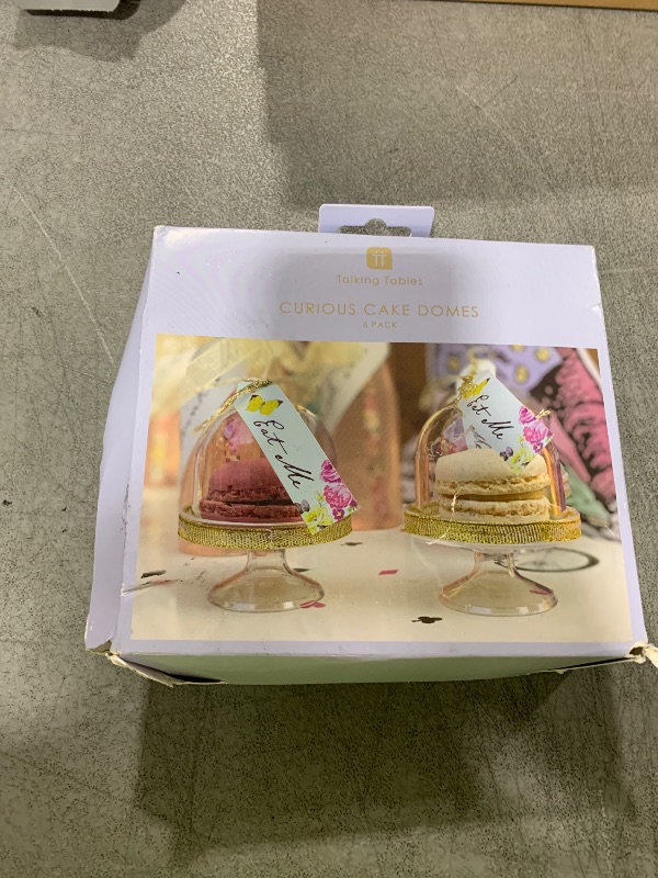 Photo 1 of Talking Tables Pack of 6 Party Cake Domes, Gold