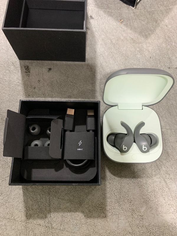 Photo 1 of Beats Fit Pro - True Wireless Noise Cancelling Earbuds - Apple H1 Headphone Chip, Compatible with Apple & Android, Class 1 Bluetooth®, Built-in Microphone, 6 Hours of Listening Time – Sage Gray