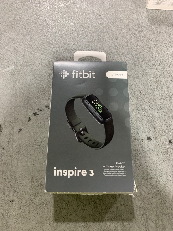 Photo 1 of Fitbit Inspire 3 Health &-Fitness-Tracker with Stress Management, Workout Intensity, Sleep Tracking, 24/7 Heart Rate and more, Midnight Zen/Black One Size (S & L Bands Included)