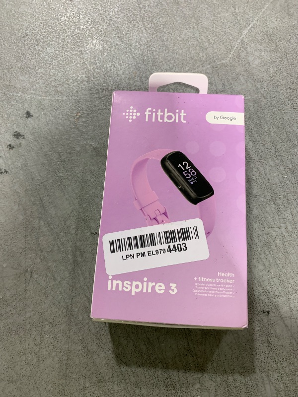 Photo 1 of Fitbit Inspire 3 Health &-Fitness-Tracker with Stress Management, Workout Intensity, Sleep Tracking, 24/7 Heart Rate and more, Lilac Bliss/Black, One Size (S & L Bands Included)