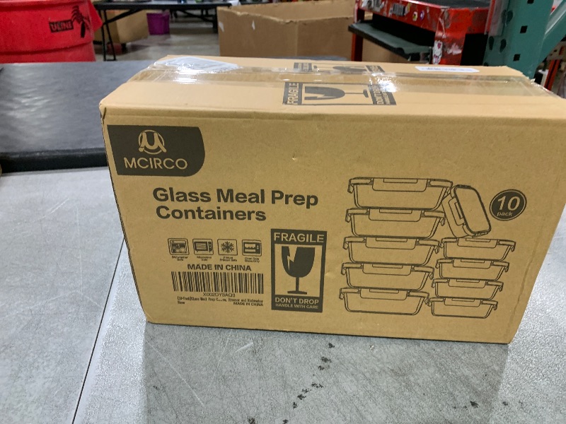 Photo 1 of [10-Pack] Glass Meal Prep Containers with Lids, MCIRCO Food Storage Containers with Snap Locking Lids, Airtight Lunch Containers, Microwave, Oven, Freezer and Dishwasher