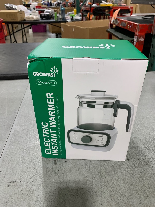 Photo 1 of GROWNSY Baby Instant Warmer, Glass Water Boiler with Accurate Temperature Control for Formula, Coffee and Tea, 1.3 Liter Electric Kettle with LCD Display and Timer