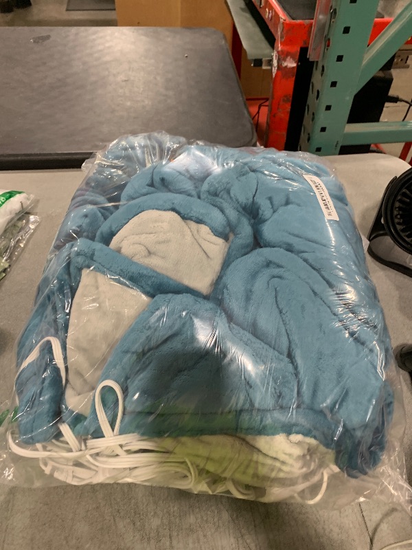 Photo 1 of CAROMIO Heated Blanket Electric Throw Queen Size with Dual Control, Reversible Flannel Heating Blankets, Soft Heated Throws for Couch with 5 Heat Settings and 10 Hours Auto Shut Off, Teal, 84"× 90"