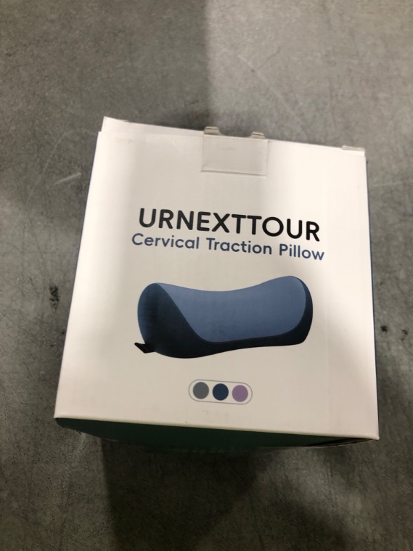 Photo 1 of urnexttour Neck Cervical Pillow Cervical Traction Device Lumbar Support Memory Foam Roll Pillow Muscle Relief Shoulder Pain Relaxer Grey